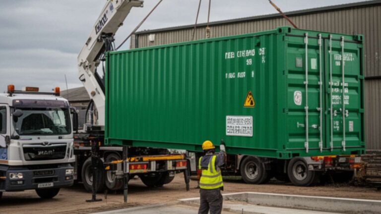 Delivery of a container to a yard